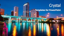 Presentation with florida us1 - Amazing PPT theme having america sights - florida tampa skyline at sunset backdrop and a  colored foreground
