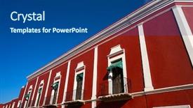  Presentation with mexico city - Slides consisting of america sights - merida city colorful facades background and a ocean colored foreground