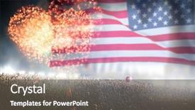  Presentation with independence day - Presentation theme with america usa flag with fireworks background and a  colored foreground