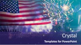  Presentation with independence day - Colorful presentation enhanced with america usa flag with fireworks backdrop and a  colored foreground