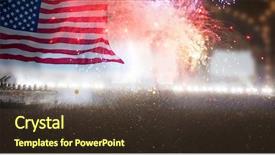  Presentation with independence day - Audience pleasing presentation theme consisting of america usa flag with fireworks backdrop and a  colored foreground