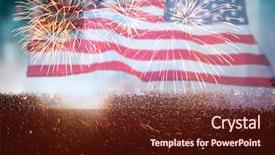  Presentation with independence day - Presentation theme enhanced with america usa flag with fireworks background and a  colored foreground