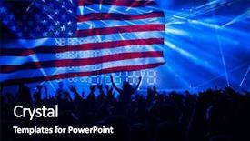  Presentation with independence day - Presentation theme featuring america usa flag with fireworks background and a  colored foreground