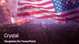  Presentation with 4th july - Presentation enhanced with america usa flag with fireworks background and a  colored foreground