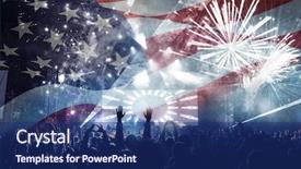  Presentation with independence - Slide set with america usa flag with fireworks background and a navy blue colored foreground