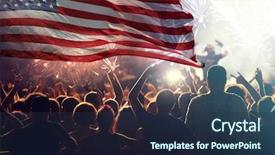  Presentation with independence day - Theme featuring america usa flag with fireworks background and a tawny brown colored foreground
