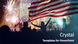  Presentation with independence day - PPT layouts with america usa flag with fireworks background and a navy blue colored foreground
