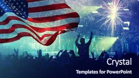  Presentation with independence day - Cool new PPT layouts with america usa flag with fireworks backdrop and a navy blue colored foreground