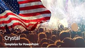  Presentation with independence day - Presentation design with america usa flag with fireworks background and a tawny brown colored foreground