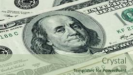  Presentation with american revolution close up - Colorful PPT layouts enhanced with american-100-dollars-banknote-close backdrop and a mint green colored foreground