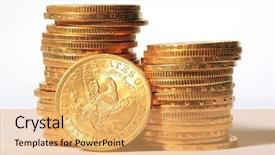  Presentation with golden - Amazing theme having american 5 dollars golden coin backdrop and a yellow colored foreground