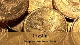  Presentation with gold coins and jewelry - Presentation enhanced with american 5 dollars golden coins background and a gold colored foreground