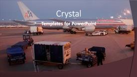  Presentation with airline - PPT theme with american-airline-plane-docked background and a light blue colored foreground