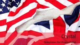  Presentation with british - Presentation theme having american and british flags background and a red colored foreground