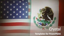  Presentation with mexico flag - Colorful presentation design enhanced with american and mexican flags together backdrop and a coral colored foreground