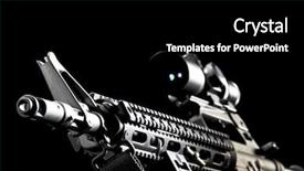  Presentation with environment - Colorful presentation design enhanced with american ar-15 assault rifle backdrop and a black colored foreground