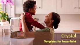  Presentation with army - Slides enhanced with american-army-mother-in-uniform background and a tawny brown colored foreground