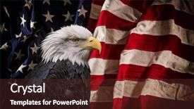  Presentation with united states flag - Presentation featuring american bald eagle - symbol background and a tawny brown colored foreground