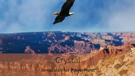  Presentation with grand canyon - Theme with american-bald-eagle-in-flight background and a red colored foreground