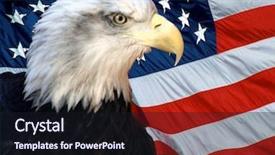  Presentation with american flag - PPT theme featuring american bald eagle in-front background and a wine colored foreground