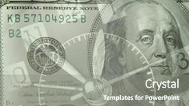  Presentation with time money - PPT theme with american banknote time is money background and a gray colored foreground