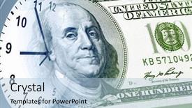  Presentation with time money - Colorful slide set enhanced with american banknote time is money backdrop and a  colored foreground