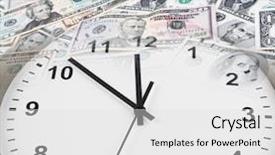  Presentation with time money - Audience pleasing PPT theme consisting of american banknotes time is money backdrop and a light gray colored foreground