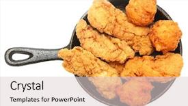  Presentation with chicken - Colorful PPT layouts enhanced with american battered chicken tenders backdrop and a lemonade colored foreground