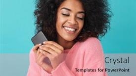  Presentation with pink black - Theme having american-beautiful-woman-in-pink background and a coral colored foreground