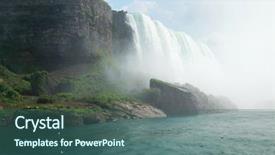  Presentation with certificate border for academic recognition - Colorful presentation theme enhanced with american border of niagara falls backdrop and a ocean colored foreground