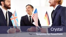  Presentation with british - PPT layouts featuring american british and german flags background and a tawny brown colored foreground