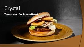  Presentation with simple food - Theme with american-burger-with-onion-rings background and a black colored foreground