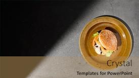  Presentation with simple food - Presentation theme enhanced with american-burger-with-onion-rings background and a coral colored foreground