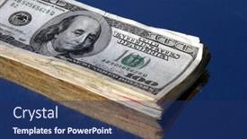 Presentation with cash - Beautiful presentation theme featuring american cash on a silver platter piled high with great reflections backdrop and a navy blue colored foreground