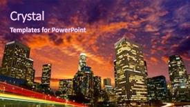  Presentation with downtown los angeles - Amazing PPT theme having american cities - downtown la night los angeles backdrop and a wine colored foreground