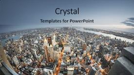  Presentation with new york night - Presentation consisting of american cities - image of manhattan new york background and a seafoam green colored foreground