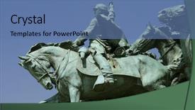  Presentation with equestrian - Cool new presentation design with american civil war - detail of the ulysses s backdrop and a teal colored foreground