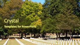  Presentation with american civil war - PPT theme enhanced with american civil war - stones river national cemetery background and a tawny brown colored foreground