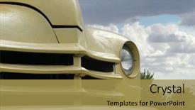  Presentation with classic car - Beautiful presentation design featuring american classic car frontview backdrop and a gold colored foreground