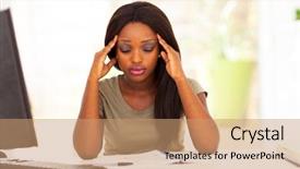  Presentation with elementary school african american female career day - Presentation design consisting of stress study - young female african american college background and a coral colored foreground