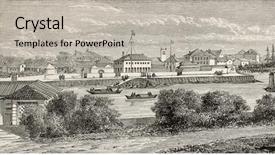  Presentation with painting old - Presentation having american concession in shanghai create background and a light gray colored foreground