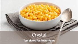  Presentation with macaroni cheese - Slides featuring american-creamy-macaroni-and-cheese background and a gray colored foreground