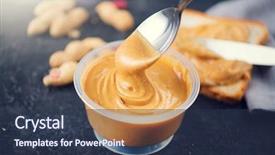  Presentation with peanut butter and jelly - Slide deck having natural nutrition and organic food background and a tawny brown colored foreground