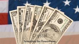  Presentation with american flag - Presentation theme consisting of american-currency-against-an-american background and a soft green colored foreground