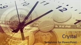  Presentation with time money - Presentation theme enhanced with american currency time is money background and a gold colored foreground