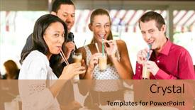  Presentation with milk - Audience pleasing slides consisting of american diner - friends drinking milk coffee backdrop and a coral colored foreground