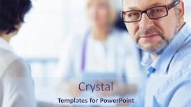  Presentation with surgery - Presentation design enhanced with american-doctor-talking-to-woman background and a  colored foreground