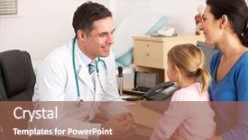  Presentation with children talking - Audience pleasing PPT layouts consisting of american doctor talking to young backdrop and a violet colored foreground