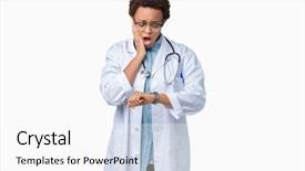  Presentation with african american christianity - Beautiful presentation theme featuring american doctor woman wearing medical backdrop and a  colored foreground