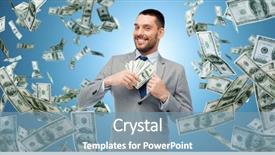  Presentation with blue business - Beautiful slide deck featuring american dollar cash money backdrop and a seafoam green colored foreground